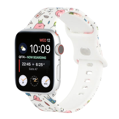 Bracelet de montre de remplacement imprimé à 8 boucles pour la série Apple Watch, 7 45mm / 6 & SE & 5 & 4 44mm / 3 & 2 & 1 42mm, 7 41mm / 6 & SE & 5 & 4 40mm / 3 & 2 & 1 38mm