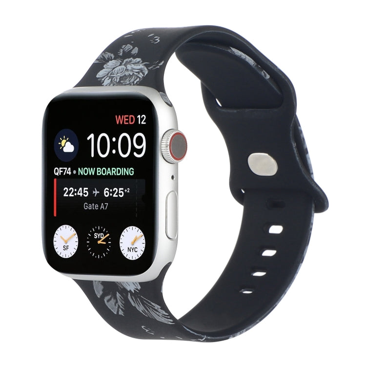 Bracelet de montre de remplacement imprimé à 8 boucles pour la série Apple Watch, 7 45mm / 6 & SE & 5 & 4 44mm / 3 & 2 & 1 42mm, 7 41mm / 6 & SE & 5 & 4 40mm / 3 & 2 & 1 38mm