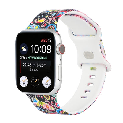 Bracelet de montre de remplacement imprimé à 8 boucles pour la série Apple Watch, 7 45mm / 6 & SE & 5 & 4 44mm / 3 & 2 & 1 42mm, 7 41mm / 6 & SE & 5 & 4 40mm / 3 & 2 & 1 38mm
