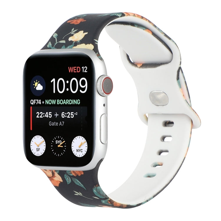 Bracelet de montre de remplacement imprimé à 8 boucles pour la série Apple Watch, 7 45mm / 6 & SE & 5 & 4 44mm / 3 & 2 & 1 42mm, 7 41mm / 6 & SE & 5 & 4 40mm / 3 & 2 & 1 38mm