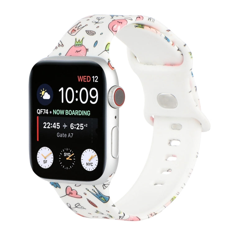 Bracelet de montre de remplacement imprimé à 8 boucles pour la série Apple Watch, 7 45mm / 6 & SE & 5 & 4 44mm / 3 & 2 & 1 42mm, 7 41mm / 6 & SE & 5 & 4 40mm / 3 & 2 & 1 38mm