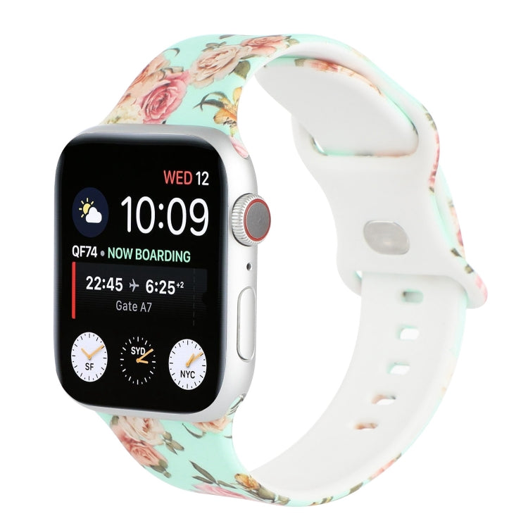 Bracelet de montre de remplacement imprimé à 8 boucles pour la série Apple Watch, 7 45mm / 6 & SE & 5 & 4 44mm / 3 & 2 & 1 42mm, 7 41mm / 6 & SE & 5 & 4 40mm / 3 & 2 & 1 38mm