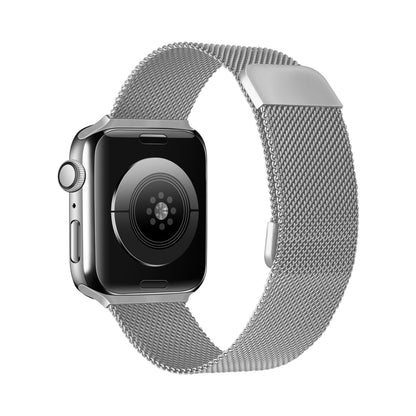 Bracelet de montre de remplacement à élasticité magnétique milanaise à double section pour la série Apple Watch, 7 45mm / 6 & SE & 5 & 4 44mm / 3 & 2 & 1 42mm, 7 41mm / 6 & SE & 5 & 4 40mm / 3 & 2 & 1 38mm