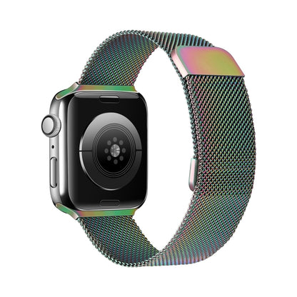 Bracelet de montre de remplacement à élasticité magnétique milanaise à double section pour la série Apple Watch, 7 45mm / 6 & SE & 5 & 4 44mm / 3 & 2 & 1 42mm, 7 41mm / 6 & SE & 5 & 4 40mm / 3 & 2 & 1 38mm
