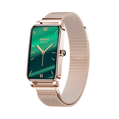 ZX19 1,45 pouces écran HD Bluetooth 5.0 IP68 montre intelligente étanche pour femmes, moniteur de sommeil de soutien/rappel de cycle menstruel/moniteur de fréquence cardiaque/surveillance de l'oxygène sanguin, style : bracelet milanais                 ...