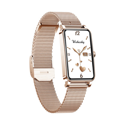 ZX19 1,45 pouces écran HD Bluetooth 5.0 IP68 montre intelligente étanche pour femmes, moniteur de sommeil de soutien/rappel de cycle menstruel/moniteur de fréquence cardiaque/surveillance de l'oxygène sanguin, style : bracelet en acier                 ...