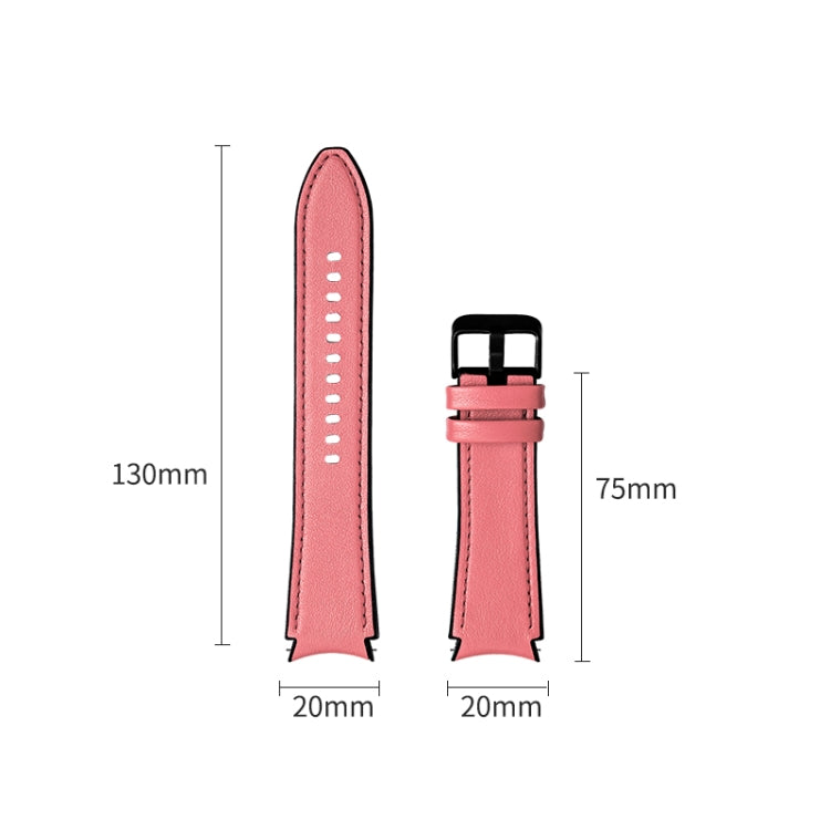 Bracelet de rechange en silicone + cuir avec boucle noire, For Samsung Galaxy Watch4