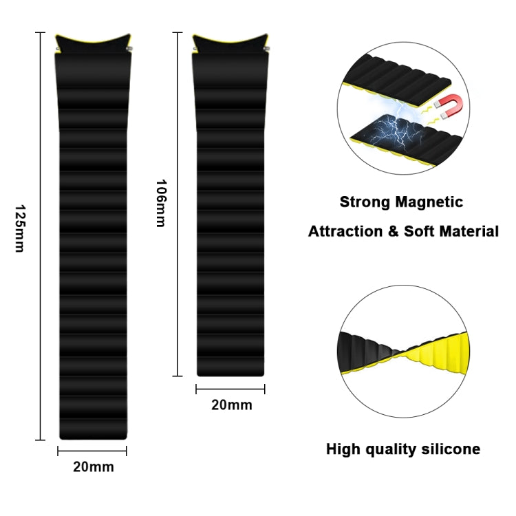 Bracelet de montre de remplacement magnétique en silicone, For Samsung Galaxy Watch4 40mm / 44mm
