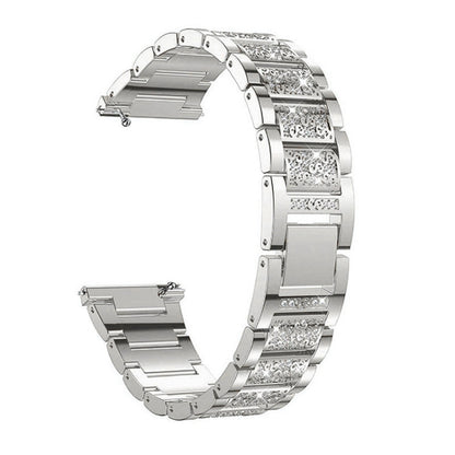 Bracelet de montre à bracelet de rechange en acier diamanté à trois perles, For Samsung Galaxy Watch Active2