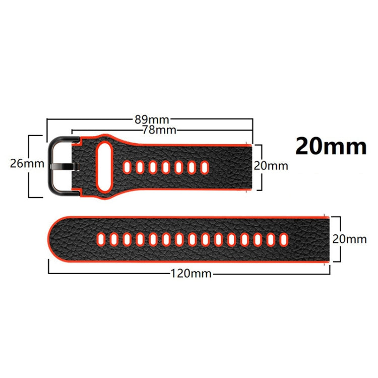 Bracelet de montre en cuir de vachette à deux couches, 20mm, 22mm