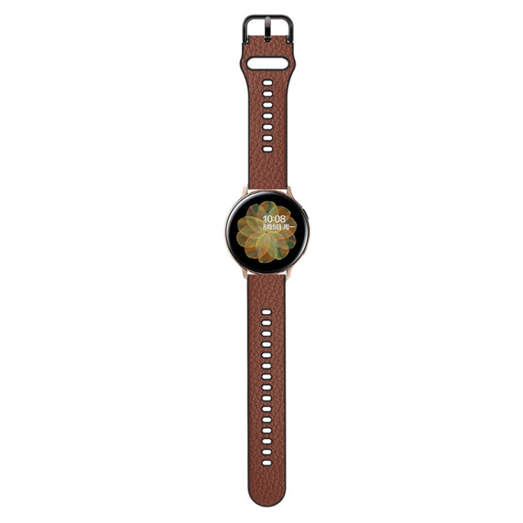 Bracelet de montre en cuir de vachette à deux couches, 20mm, 22mm