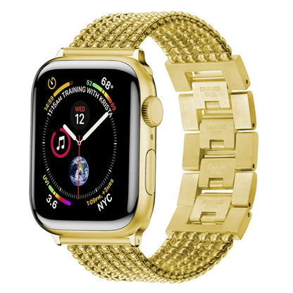 Bracelet de montre de remplacement en acier à six chaînes et trois perles pour la série Apple Watch, 7 41mm / 6 & SE & 5 & 4 40mm / 3 & 2 & 1 38mm, 7 45mm / 6 & SE & 5 & 4 44mm / 3 & 2 & 1 42mm