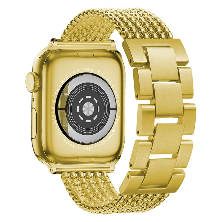 Bracelet de montre de remplacement en acier à six chaînes et trois perles pour la série Apple Watch, 7 41mm / 6 & SE & 5 & 4 40mm / 3 & 2 & 1 38mm, 7 45mm / 6 & SE & 5 & 4 44mm / 3 & 2 & 1 42mm