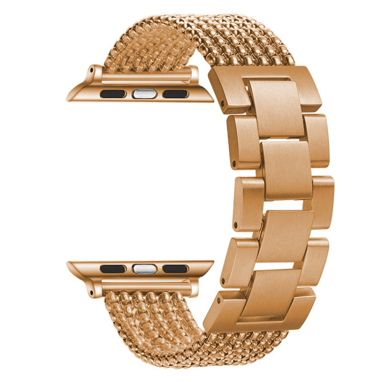 Bracelet de montre de remplacement en acier à six chaînes et trois perles pour la série Apple Watch, 7 41mm / 6 & SE & 5 & 4 40mm / 3 & 2 & 1 38mm, 7 45mm / 6 & SE & 5 & 4 44mm / 3 & 2 & 1 42mm