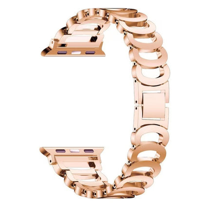 Bracelet de montre de remplacement en acier diamant de type C pour la série Apple Watch, 7 41mm / 6 & SE & 5 & 4 40mm / 3 & 2 & 1 38mm, 7 45mm / 6 & SE & 5 & 4 44mm / 3 & 2 & 1 42mm