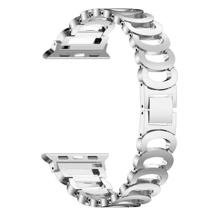 Bracelet de montre de remplacement en acier diamant de type C pour la série Apple Watch, 7 41mm / 6 & SE & 5 & 4 40mm / 3 & 2 & 1 38mm, 7 45mm / 6 & SE & 5 & 4 44mm / 3 & 2 & 1 42mm