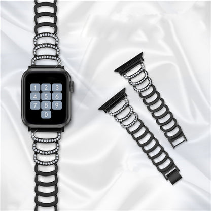 Bracelet de montre de remplacement en acier diamant de type C pour la série Apple Watch, 7 41mm / 6 & SE & 5 & 4 40mm / 3 & 2 & 1 38mm, 7 45mm / 6 & SE & 5 & 4 44mm / 3 & 2 & 1 42mm