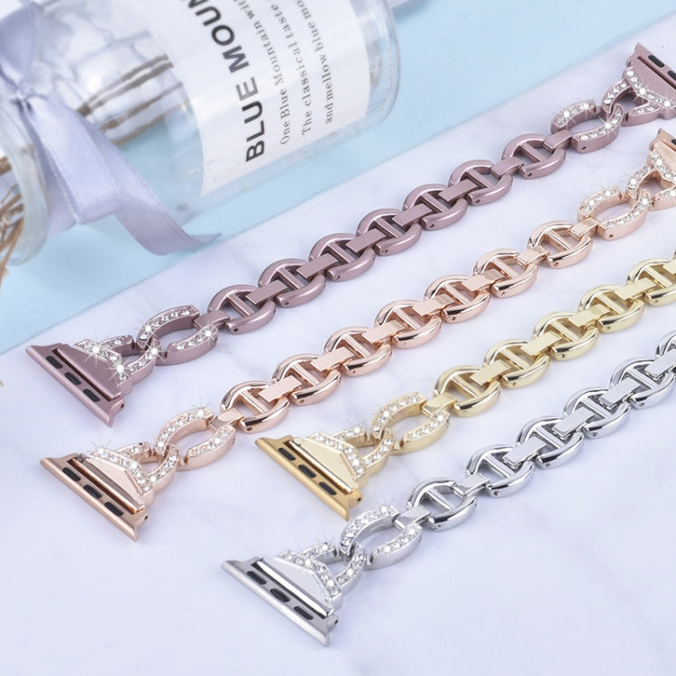 Bracelet de montre de remplacement en acier inoxydable diamant pour la série Apple Watch, 7 41mm / 6 & SE & 5 & 4 40mm / 3 & 2 & 1 38mm, 7 45mm / 6 & SE & 5 & 4 44mm / 3 & 2 & 1 42mm