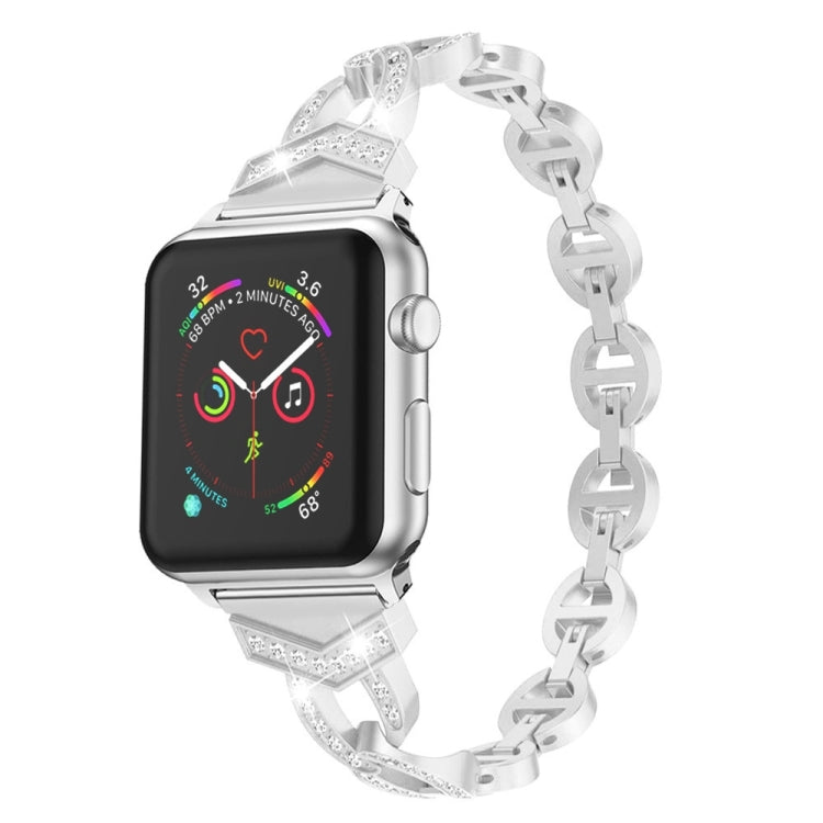 Bracelet de montre de remplacement en acier inoxydable diamant pour la série Apple Watch, 7 41mm / 6 & SE & 5 & 4 40mm / 3 & 2 & 1 38mm, 7 45mm / 6 & SE & 5 & 4 44mm / 3 & 2 & 1 42mm