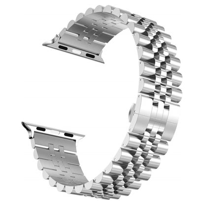 Largeur du bracelet de montre de rechange en acier inoxydable à cinq perles pour femmes: 20 mm pour la série Apple Watch, 7 45mm / 6 & SE & 5 & 4 44mm / 3 & 2 & 1 42mm, 7 41mm / 6 & SE & 5 & 4 40mm / 3 & 2 & 1 38mm