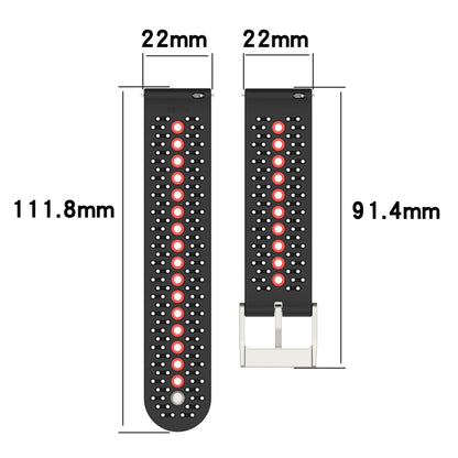 Bracelet de montre universel en silicone avec trou coloré, 22mm, 20mm, For Suunto 9 Peak