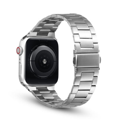 Bracelet de montre de remplacement en métal à trois perles ultra-mince pour la série Apple Watch, 7 41mm / 6 & SE & 5 & 4 40mm / 3 & 2 & 1 38mm, 7 45mm / 6 & SE & 5 & 4 44mm / 3 & 2 & 1 42mm