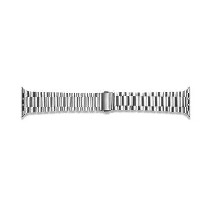 Bracelet de montre de remplacement en métal à trois perles ultra-mince pour la série Apple Watch, 7 41mm / 6 & SE & 5 & 4 40mm / 3 & 2 & 1 38mm, 7 45mm / 6 & SE & 5 & 4 44mm / 3 & 2 & 1 42mm