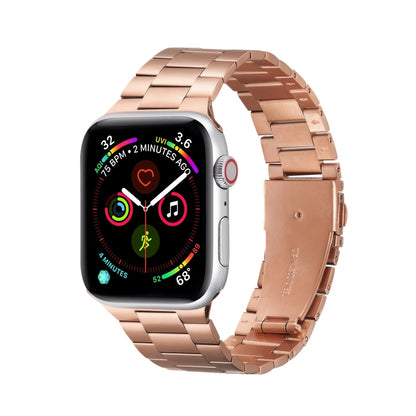 Bracelet de montre de remplacement en métal à trois perles ultra-mince pour la série Apple Watch, 7 41mm / 6 & SE & 5 & 4 40mm / 3 & 2 & 1 38mm, 7 45mm / 6 & SE & 5 & 4 44mm / 3 & 2 & 1 42mm
