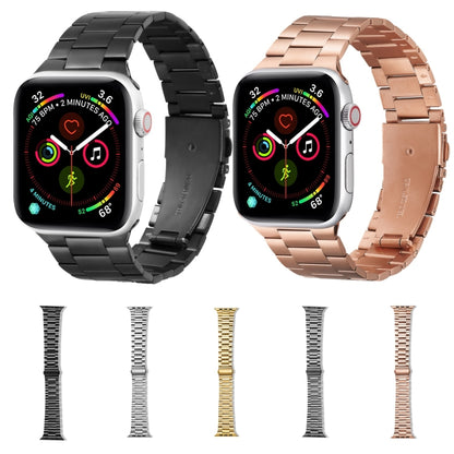 Bracelet de montre de remplacement en métal à trois perles ultra-mince pour la série Apple Watch, 7 41mm / 6 & SE & 5 & 4 40mm / 3 & 2 & 1 38mm, 7 45mm / 6 & SE & 5 & 4 44mm / 3 & 2 & 1 42mm