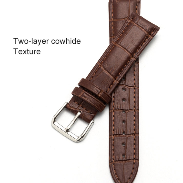 Bracelet de montre en cuir de vachette à deux couches avec texture commune en bambou, 10mm, 14mm, 16mm, 18mm, 20mm, 22mm, 24mm, 12mm