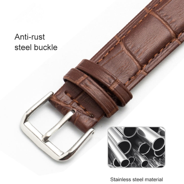 Bracelet de montre en cuir de vachette à deux couches avec texture commune en bambou, 10mm, 14mm, 16mm, 18mm, 20mm, 22mm, 24mm, 12mm