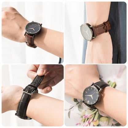 Bracelet de montre en cuir de vachette à deux couches avec texture commune en bambou, 10mm, 14mm, 16mm, 18mm, 20mm, 22mm, 24mm, 12mm