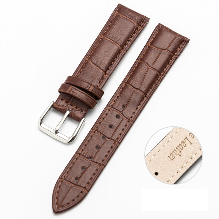 Bracelet de montre en cuir de vachette à deux couches avec texture commune en bambou, 10mm, 14mm, 16mm, 18mm, 20mm, 22mm, 24mm, 12mm