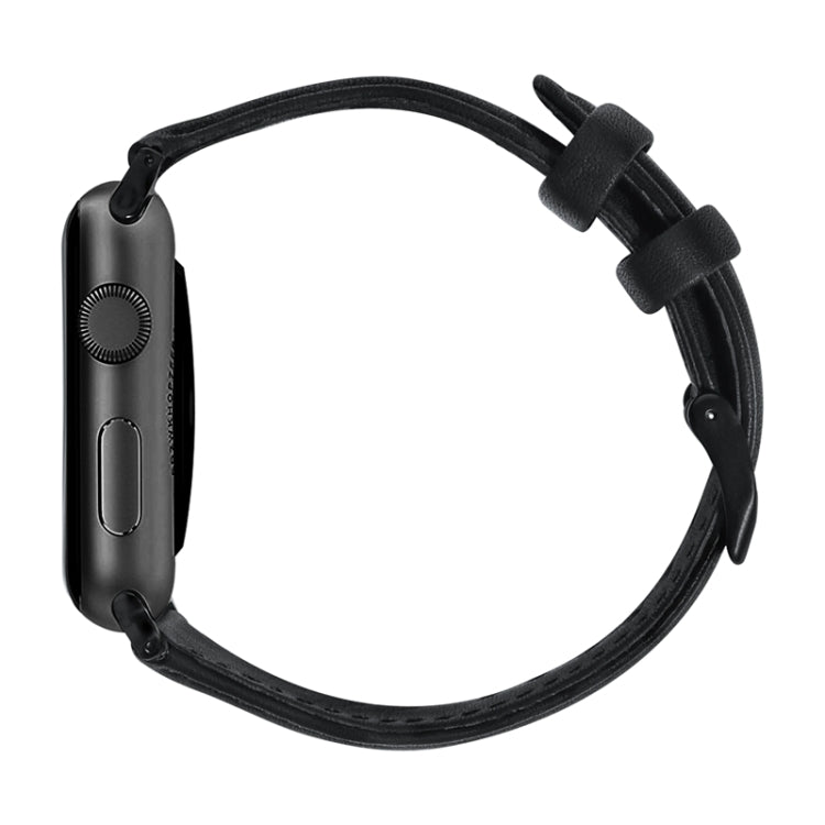 Bracelet de montre en cuir véritable ciré à l'huile, For Apple Watch Series 8&7 41mm / SE 2&6&SE&5&4 40mm / 3&2&1 38mm, For Apple Watch Series 7 41mm / 6 & SE & 5 & 4 40mm / 3 & 2 & 1 38mm                                                                ...