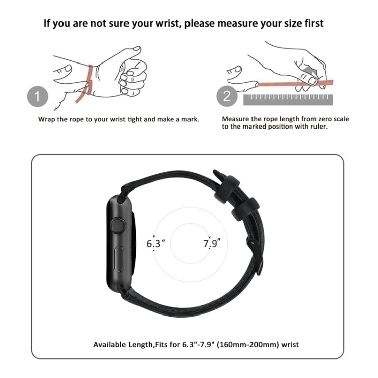 Bracelet de montre en cuir véritable ciré à l'huile, For Apple Watch Series 8&7 41mm / SE 2&6&SE&5&4 40mm / 3&2&1 38mm, For Apple Watch Series 7 41mm / 6 & SE & 5 & 4 40mm / 3 & 2 & 1 38mm                                                                ...