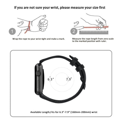 Bracelet de montre en cuir véritable ciré à l'huile, For Apple Watch Series 8&7 41mm / SE 2&6&SE&5&4 40mm / 3&2&1 38mm, For Apple Watch Series 7 41mm / 6 & SE & 5 & 4 40mm / 3 & 2 & 1 38mm                                                                ...