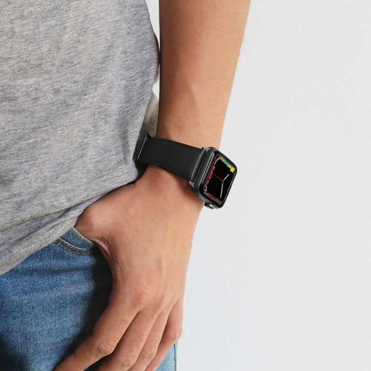Bracelet de montre en cuir véritable ciré à l'huile, For Apple Watch Series 8&7 41mm / SE 2&6&SE&5&4 40mm / 3&2&1 38mm, For Apple Watch Series 7 41mm / 6 & SE & 5 & 4 40mm / 3 & 2 & 1 38mm                                                                ...