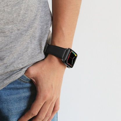 Bracelet de montre en cuir véritable ciré à l'huile, For Apple Watch Series 8&7 41mm / SE 2&6&SE&5&4 40mm / 3&2&1 38mm, For Apple Watch Series 7 41mm / 6 & SE & 5 & 4 40mm / 3 & 2 & 1 38mm                                                                ...