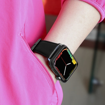 Bracelet de montre en cuir véritable ciré à l'huile, For Apple Watch Series 8&7 41mm / SE 2&6&SE&5&4 40mm / 3&2&1 38mm, For Apple Watch Series 7 41mm / 6 & SE & 5 & 4 40mm / 3 & 2 & 1 38mm                                                                ...