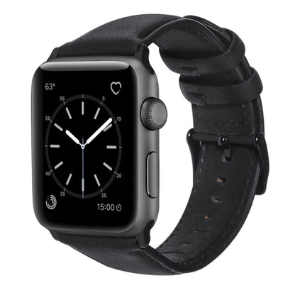 Bracelet de montre en cuir véritable ciré à l'huile, For Apple Watch Series 8&7 41mm / SE 2&6&SE&5&4 40mm / 3&2&1 38mm, For Apple Watch Series 7 41mm / 6 & SE & 5 & 4 40mm / 3 & 2 & 1 38mm                                                                ...