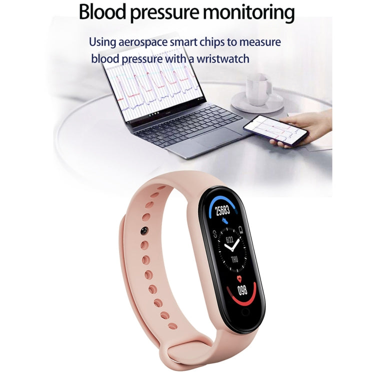 Bracelet intelligent de sport M6, prend en charge la surveillance de la fréquence cardiaque et la surveillance de la pression artérielle et la surveillance du sommeil et le rappel sédentaire, Linear Charging