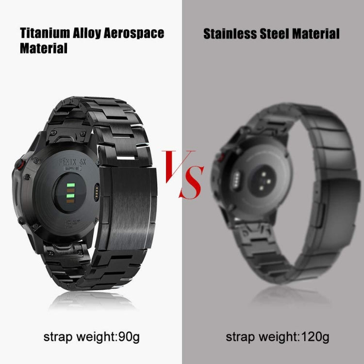 Bracelet de montre de remplacement à dégagement rapide en alliage de titane de 26 mm, For Garmin Fenix 6X