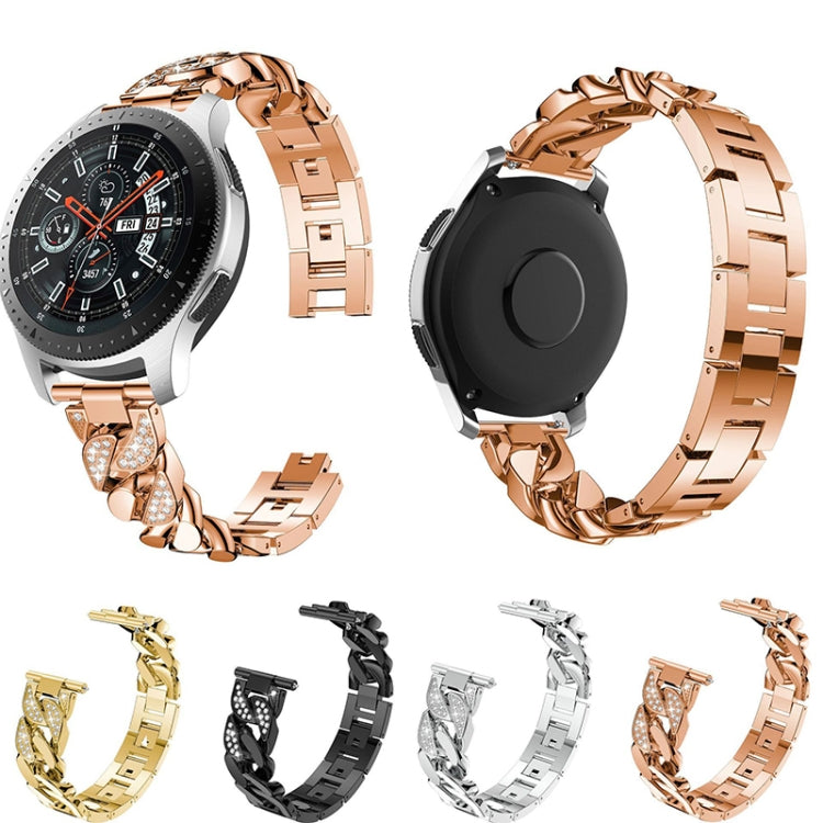Bracelet de montre universel de rechange pour chaîne en denim à une rangée de diamants de 22 mm, For Garmin Vivoactive 4 / Venu 2