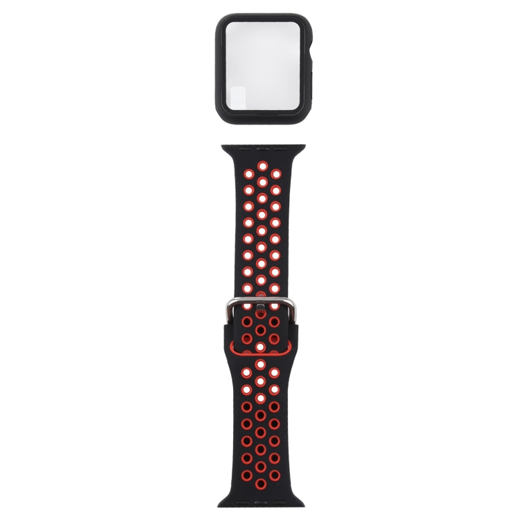 Bracelet de remplacement en silicone + étui de protection avec ensemble de protection d'écran pour Apple Watch Series, 3 & 2 & 1 38mm, For Apple Watch Series 6 / 5 / 4 / Watch SE 40mm