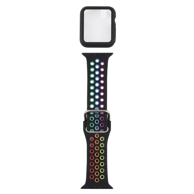 Bracelet de remplacement en silicone + étui de protection avec ensemble de protection d'écran pour Apple Watch Series, 3 & 2 & 1 38mm, For Apple Watch Series 6 / 5 / 4 / Watch SE 40mm