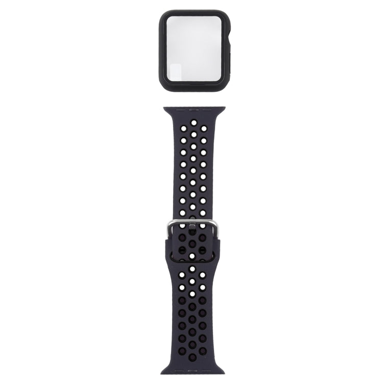 Bracelet de remplacement en silicone + étui de protection avec ensemble de protection d'écran pour Apple Watch Series, 3 & 2 & 1 38mm, For Apple Watch Series 6 / 5 / 4 / Watch SE 40mm