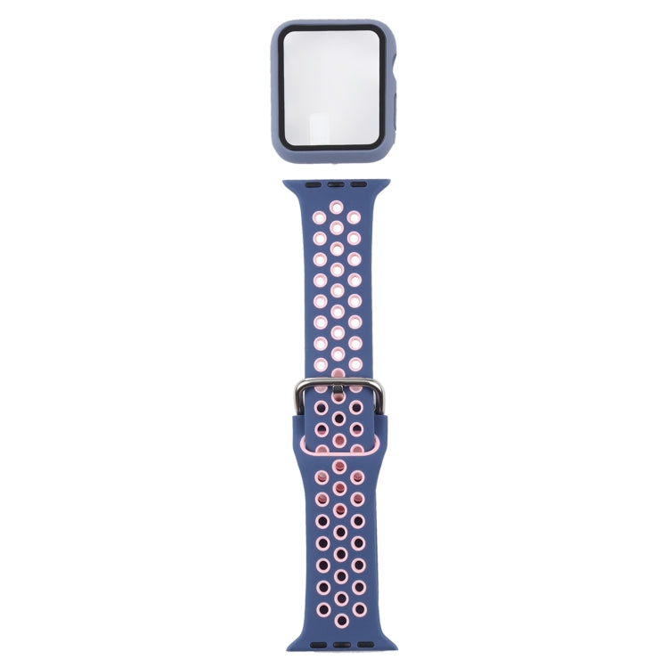 Bracelet de remplacement en silicone + étui de protection avec ensemble de protection d'écran pour Apple Watch Series, 3 & 2 & 1 38mm, For Apple Watch Series 6 / 5 / 4 / Watch SE 40mm