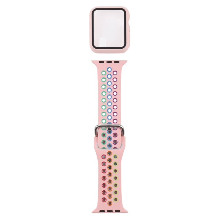 Bracelet de remplacement en silicone + étui de protection avec ensemble de protection d'écran pour Apple Watch Series, 3 & 2 & 1 38mm, For Apple Watch Series 6 / 5 / 4 / Watch SE 40mm