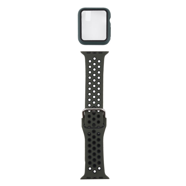 Bracelet de remplacement en silicone + étui de protection avec ensemble de protection d'écran pour Apple Watch Series, 3 & 2 & 1 38mm, For Apple Watch Series 6 / 5 / 4 / Watch SE 40mm