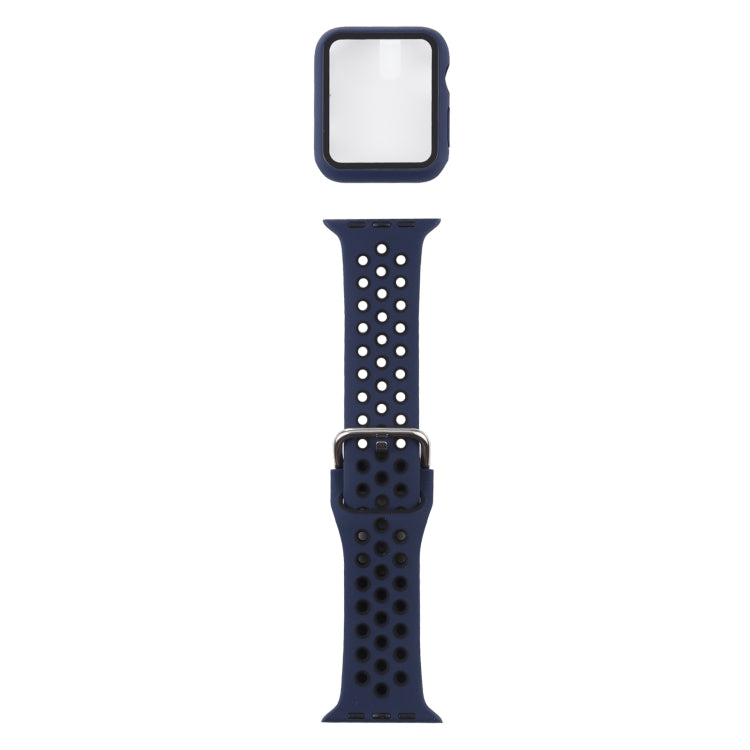 Bracelet de remplacement en silicone + étui de protection avec ensemble de protection d'écran pour Apple Watch Series, 3 & 2 & 1 38mm, For Apple Watch Series 6 / 5 / 4 / Watch SE 40mm